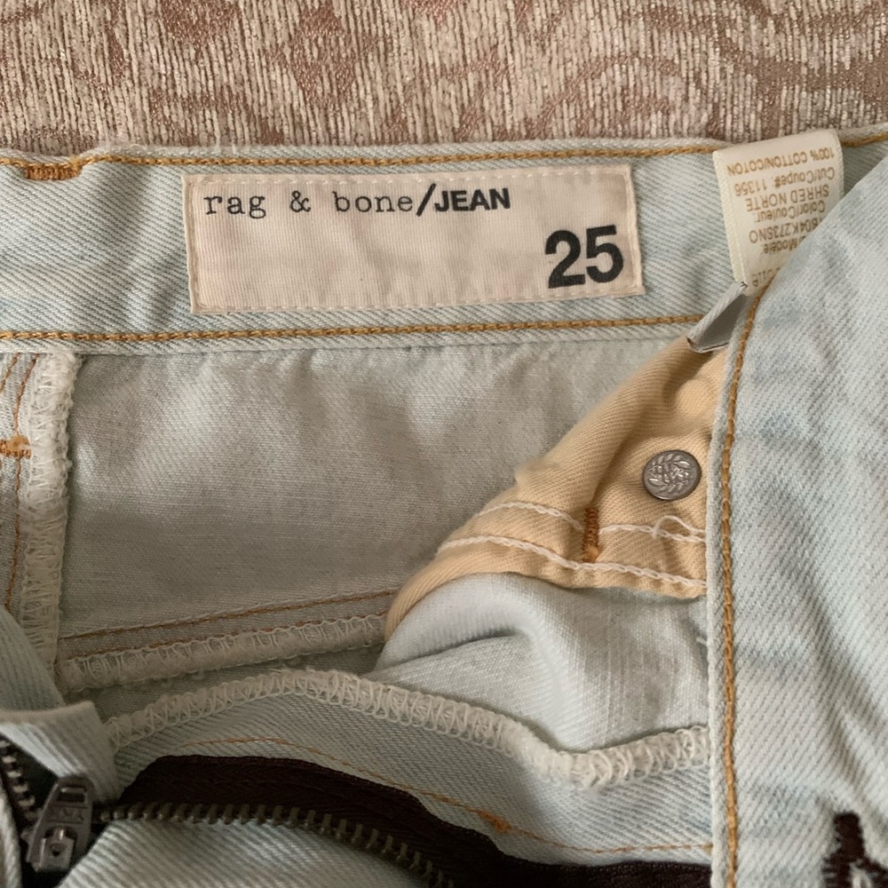 Rag & Bone Deconstructed Bleached Denim Skirt Siz… - image 3